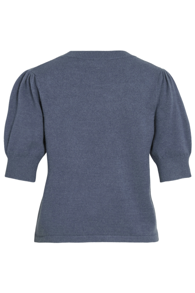 VIRIL 2/4 SLEEVE O-NECK KNIT TOP - 14105306 VINTAGE INDIGO/DARK MELANGE